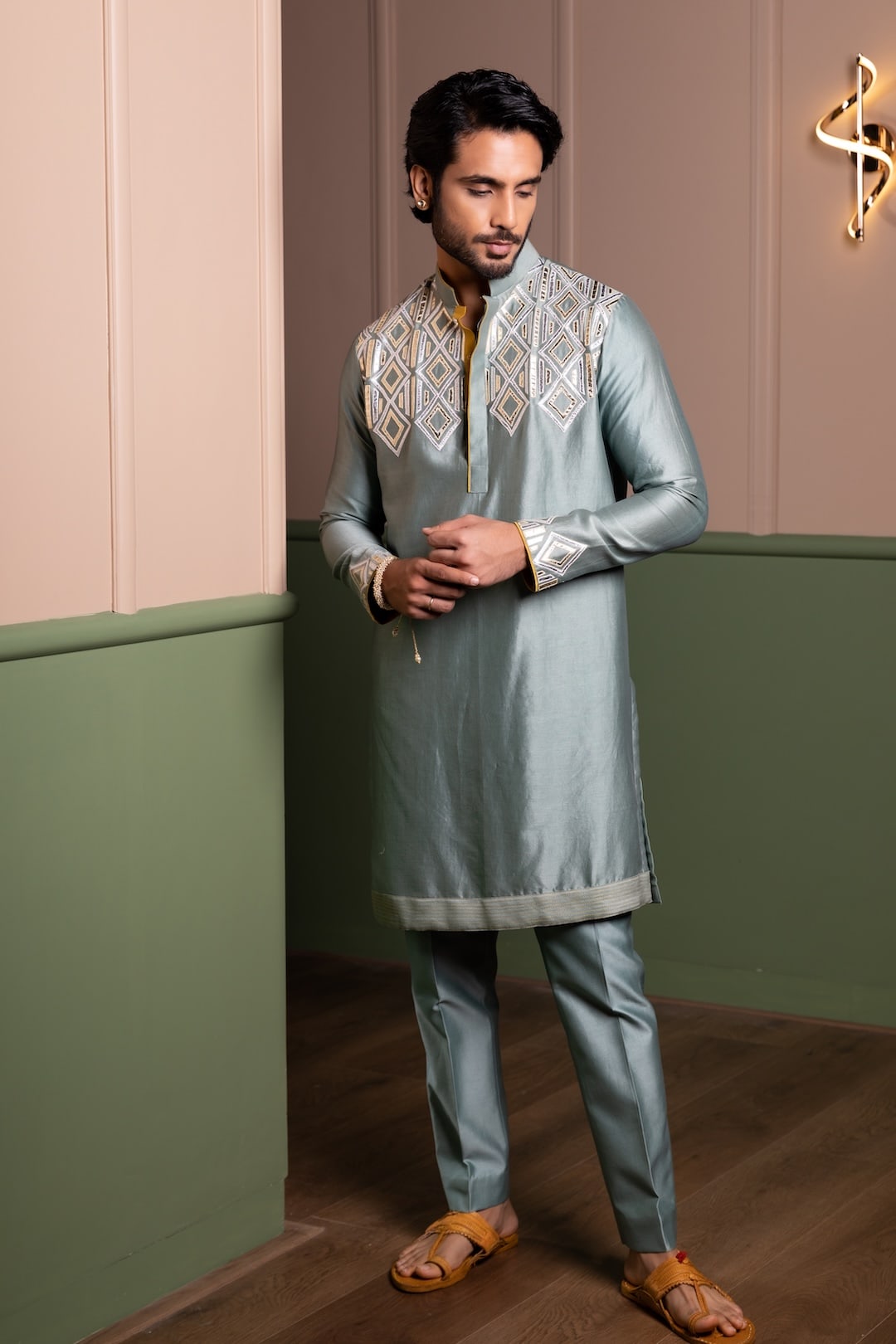 Leather Armour Kurta Set