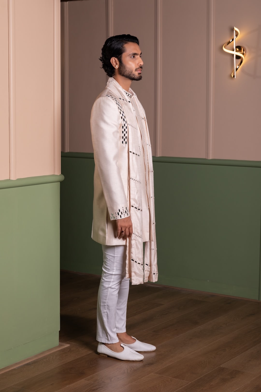 Mirror Work Sherwani Set