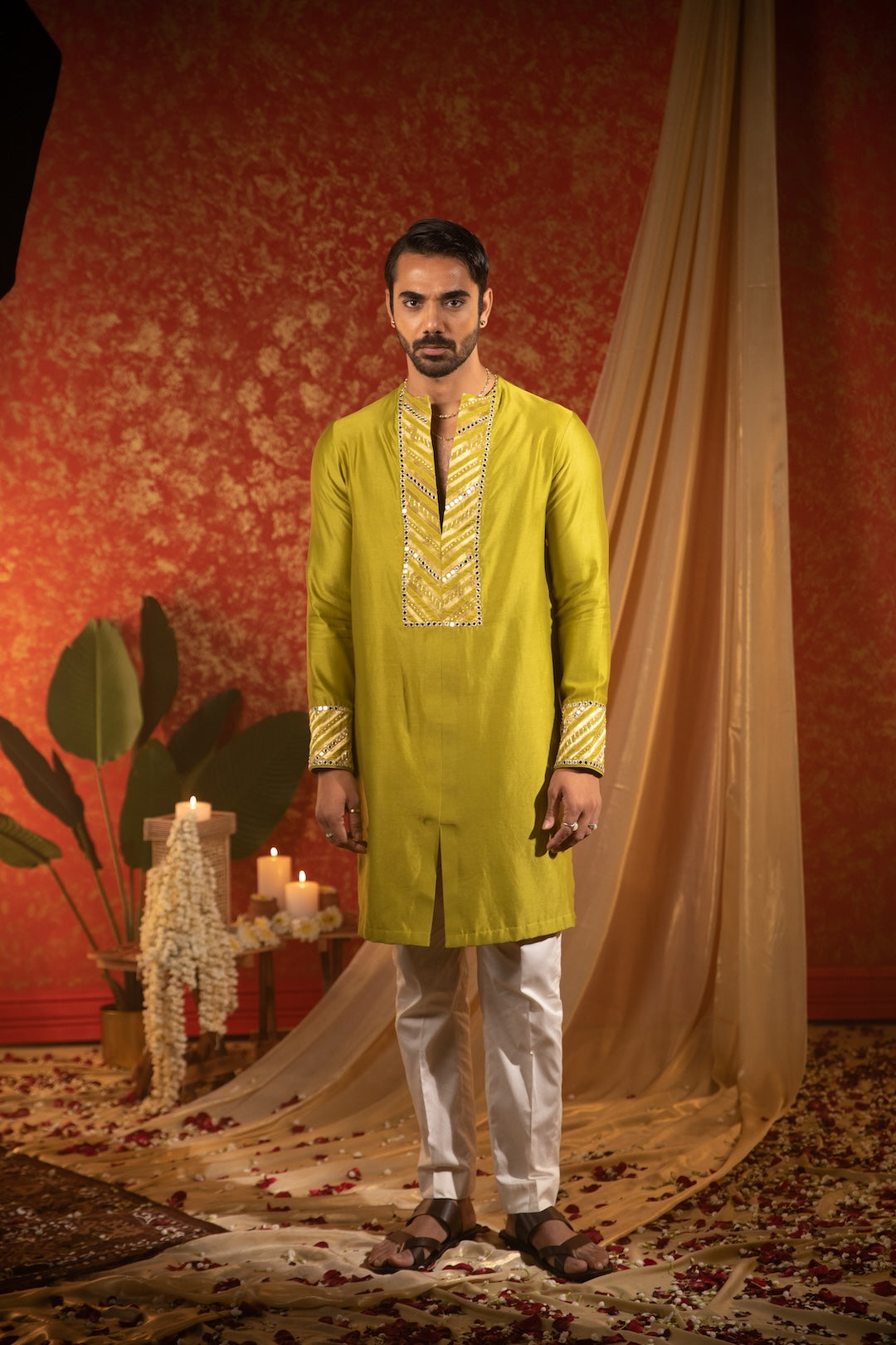 Banarasi Patch Work Kurta Stole Set