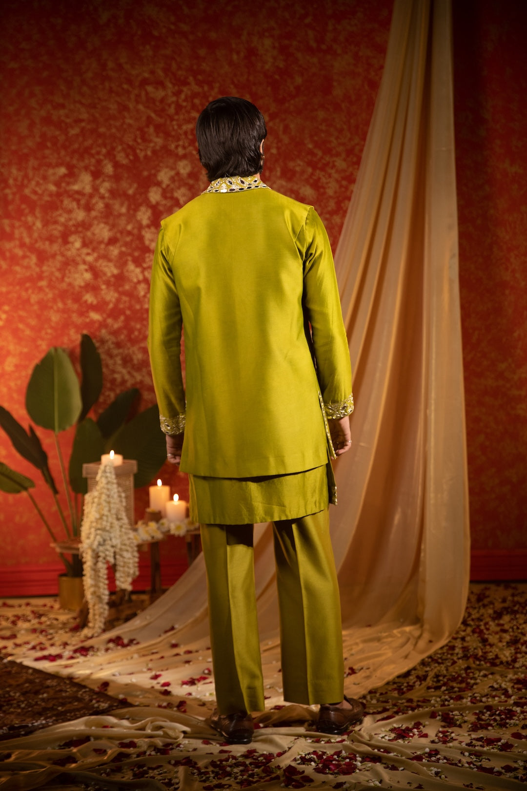 Mirror Lapel Kurta Bandi Set