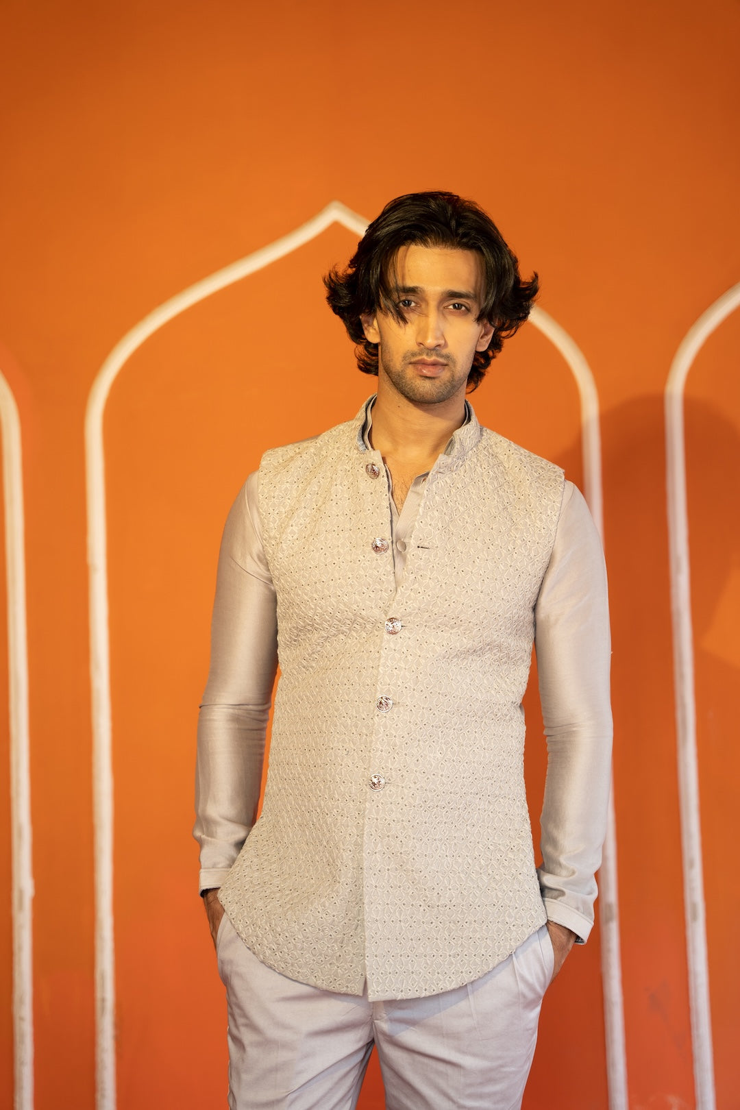 Champagne Long Bandi Set