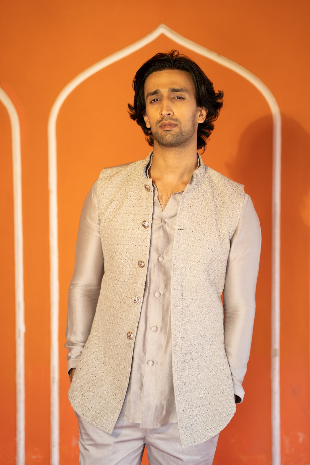 Champagne Long Bandi Set