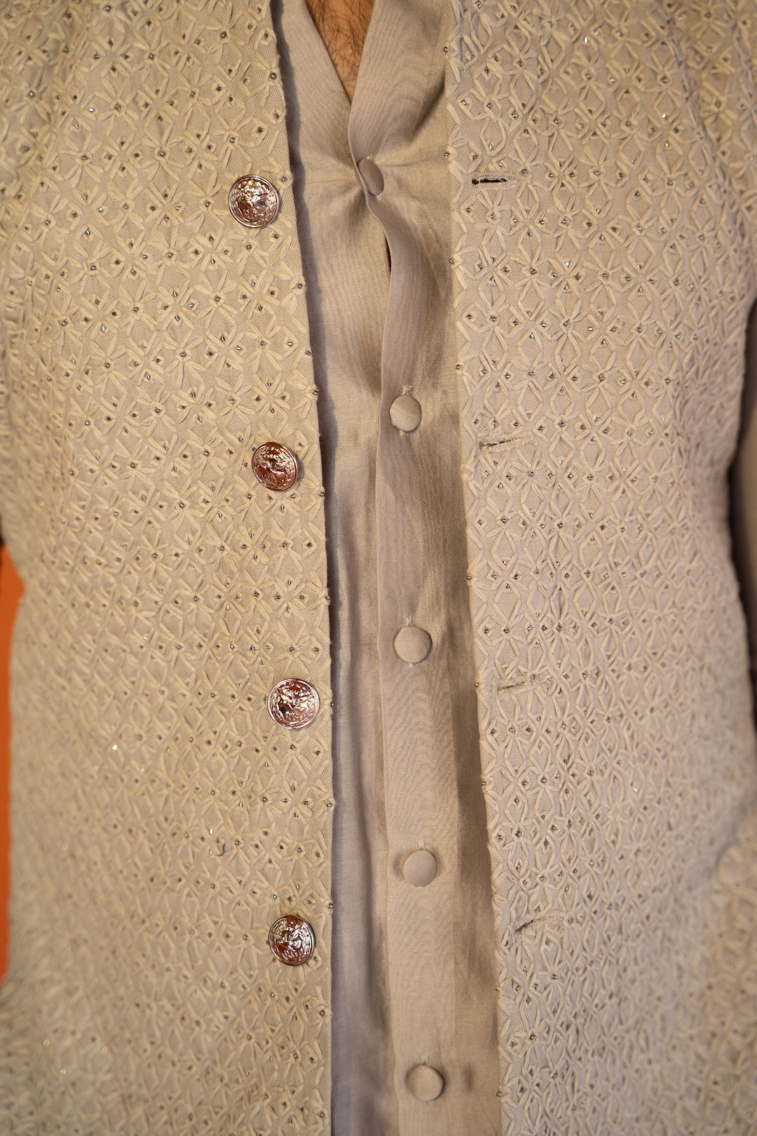 Champagne Long Bandi Set