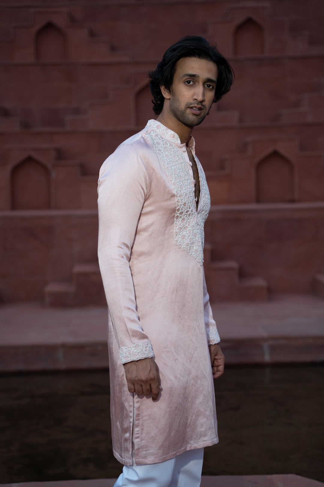 Powder Pink Kaleidoscope Kurta