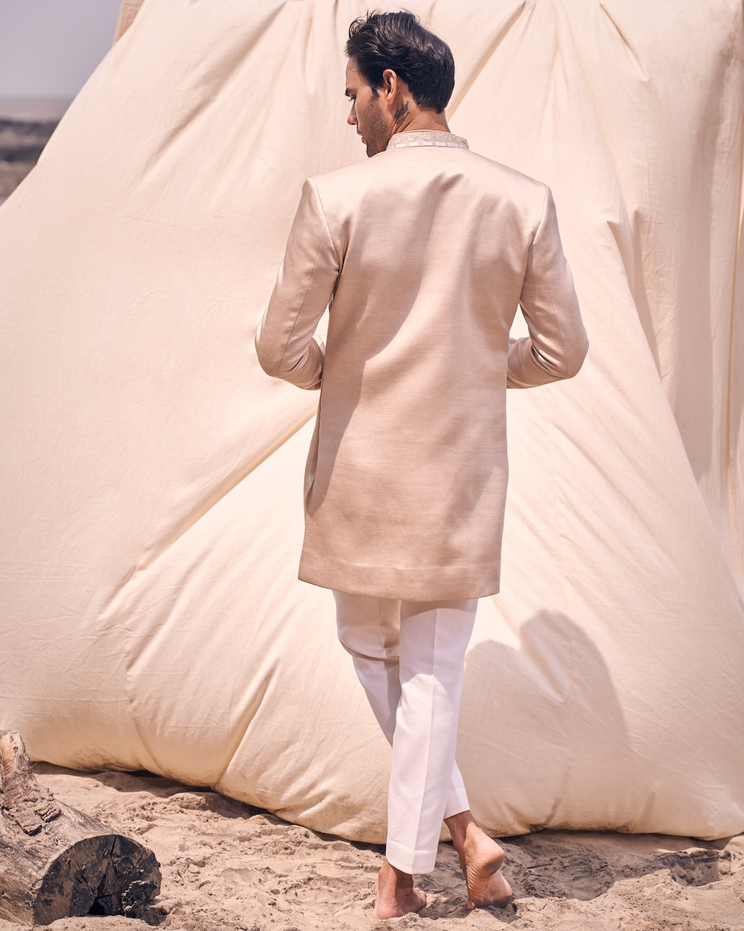 Leather Short Achkan Set