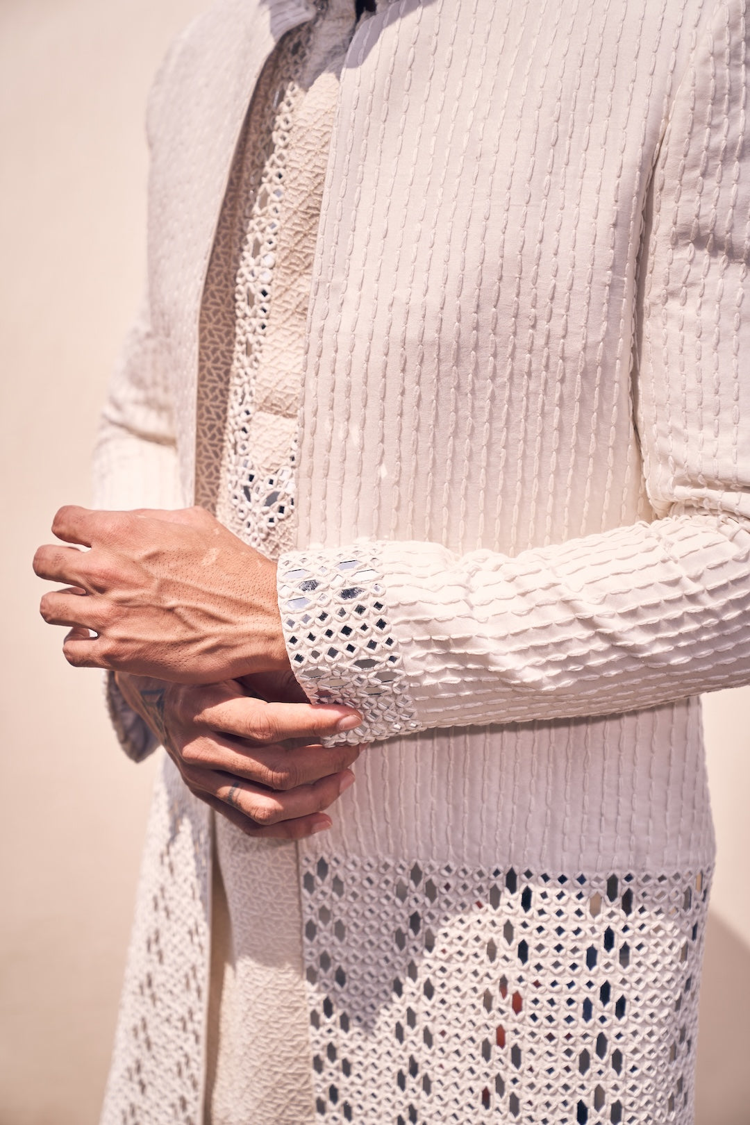 Mirror Work Open Jacket Set