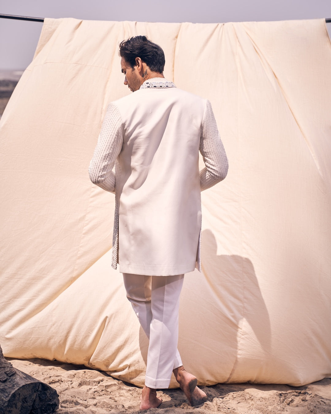 Mirror Work Open Jacket Set