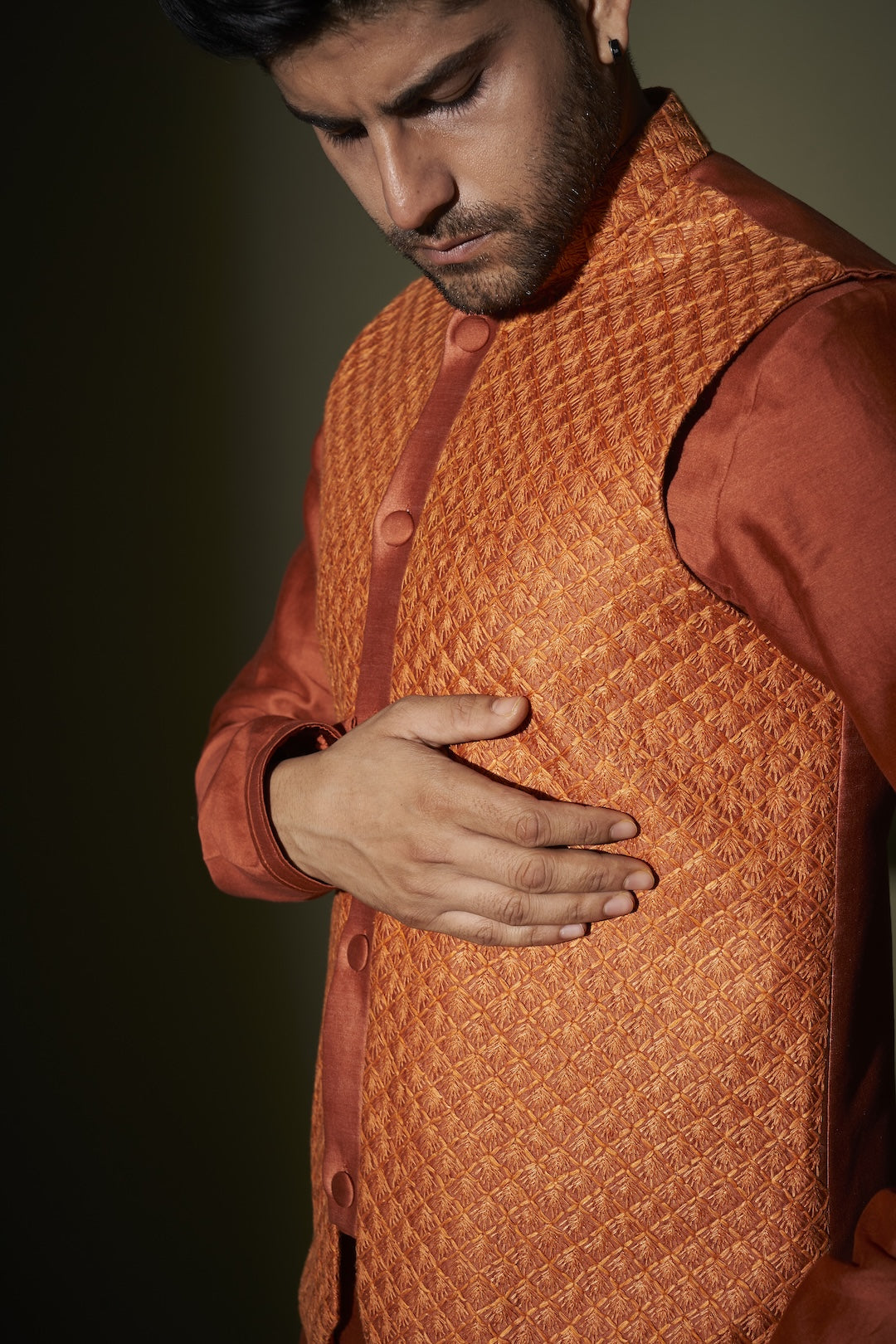 Square Web Bandi Kurta Set