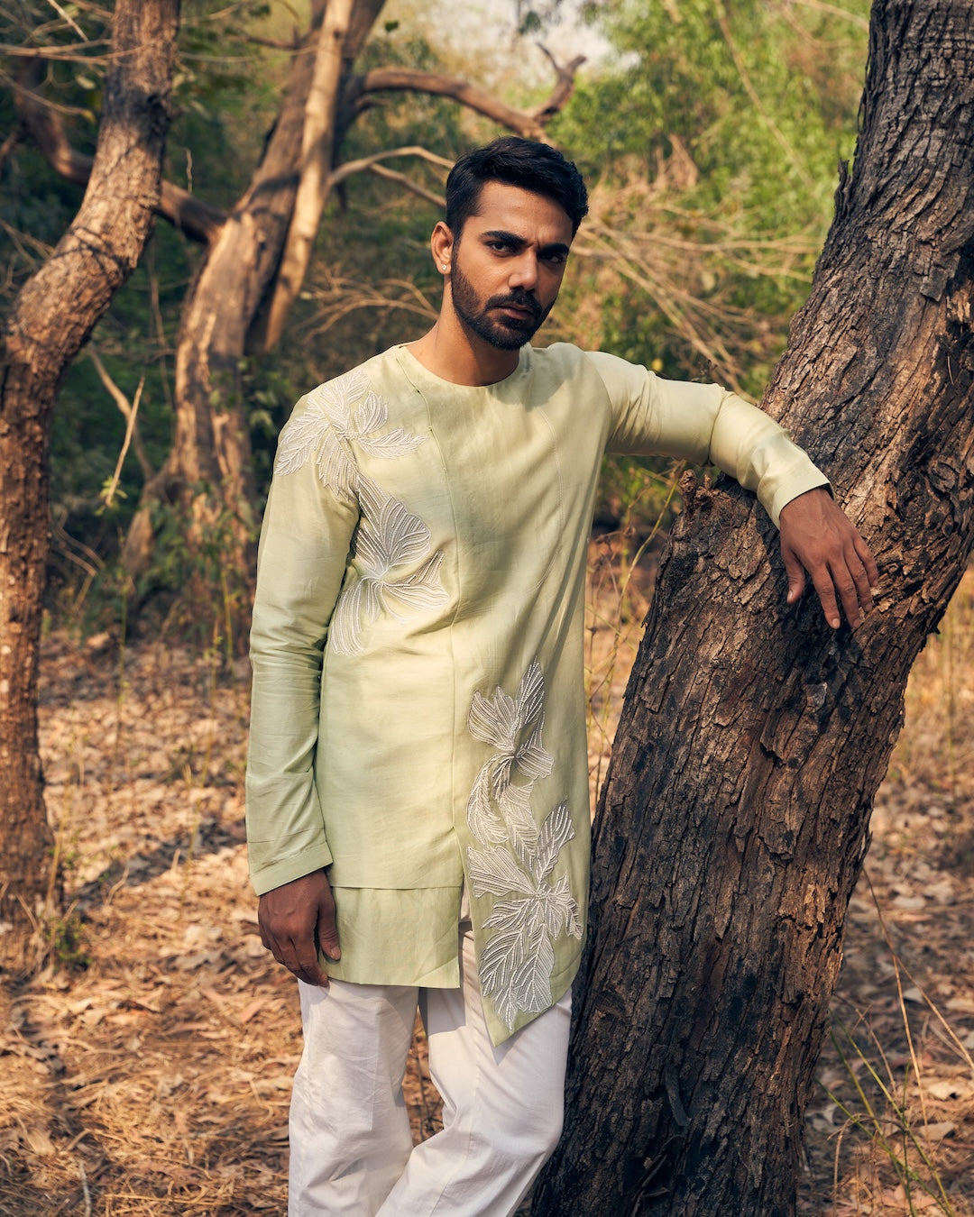 Asymmetric Floral Kurta Set