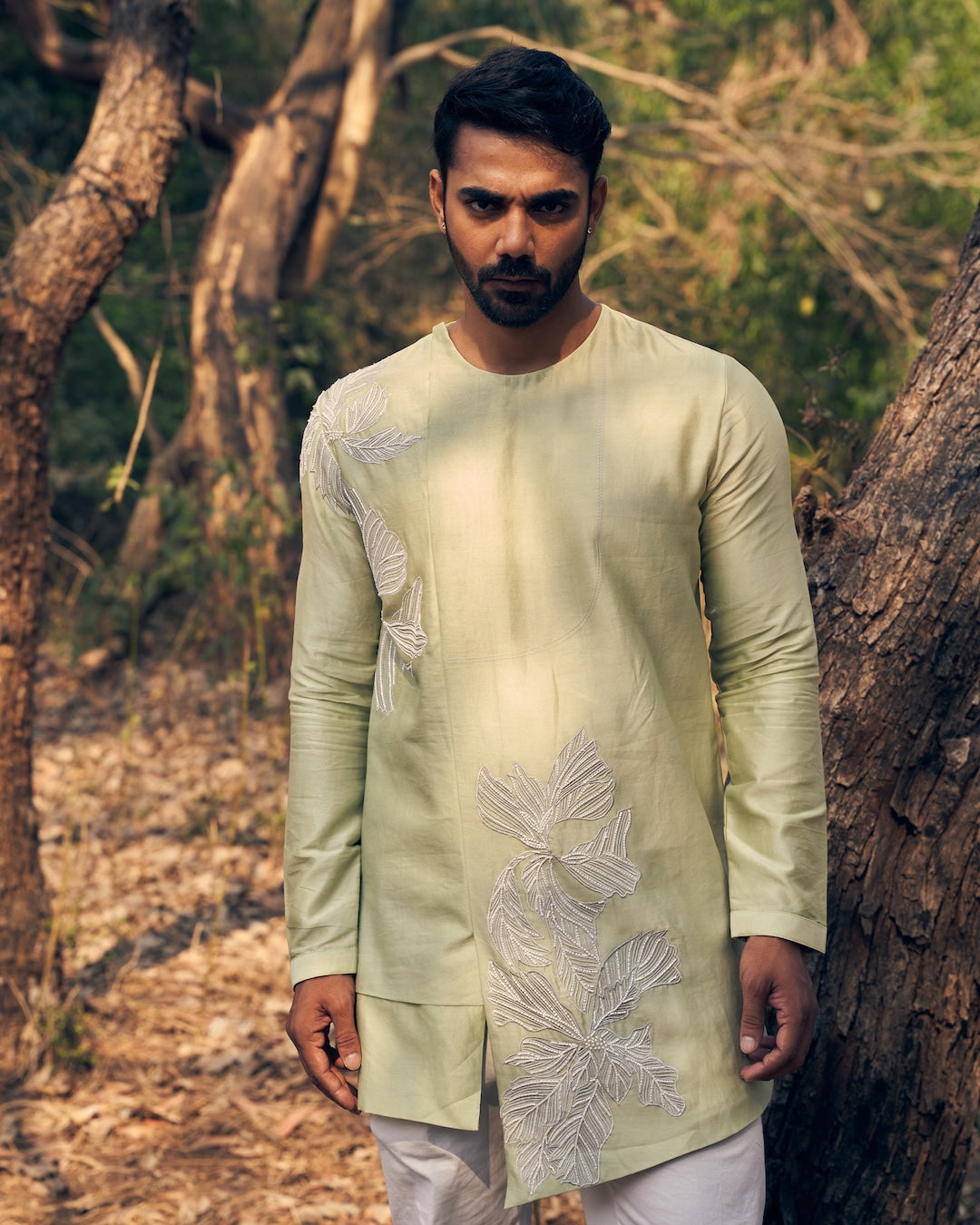 Asymmetric Floral Kurta Set