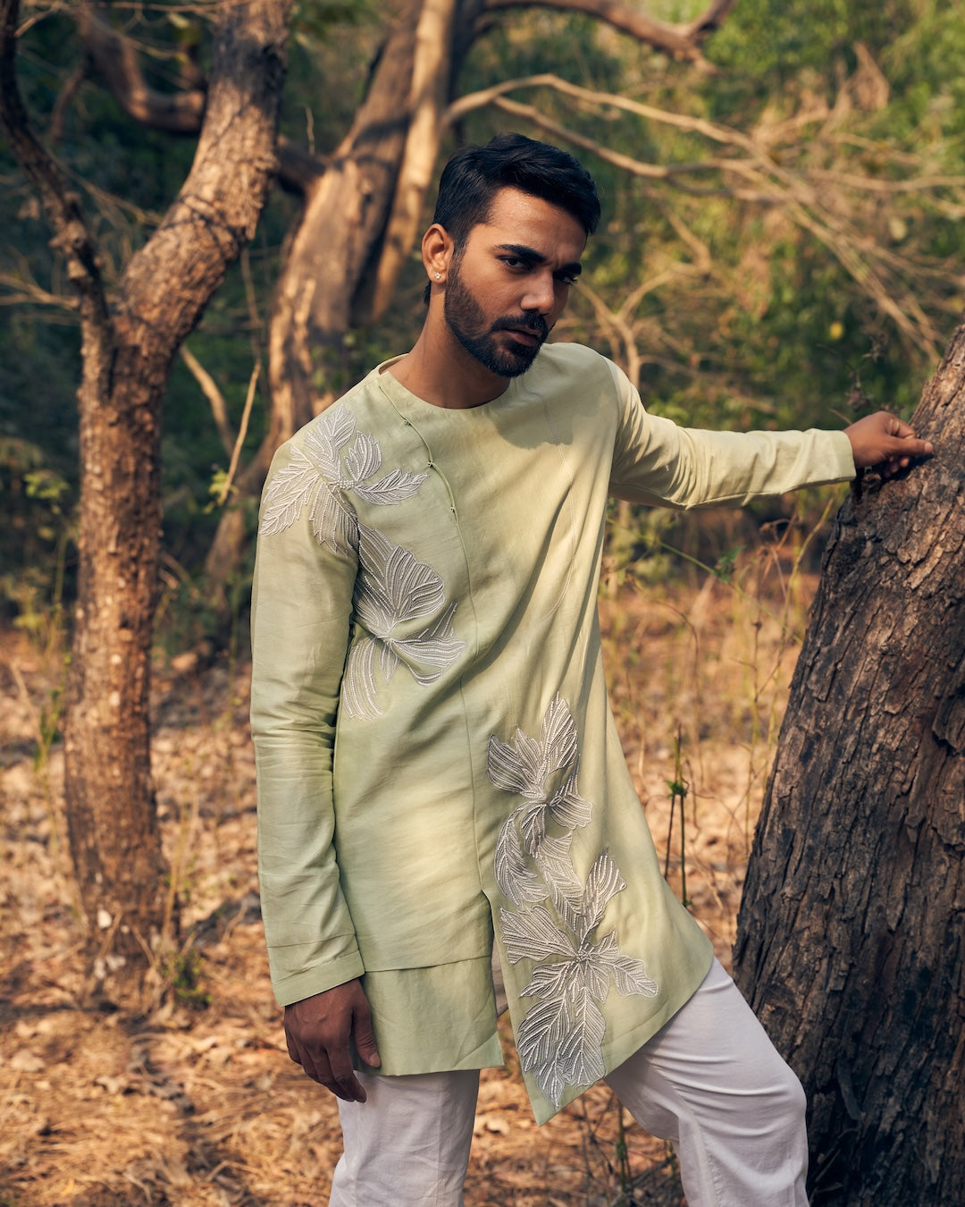 Asymmetric Floral Kurta Set