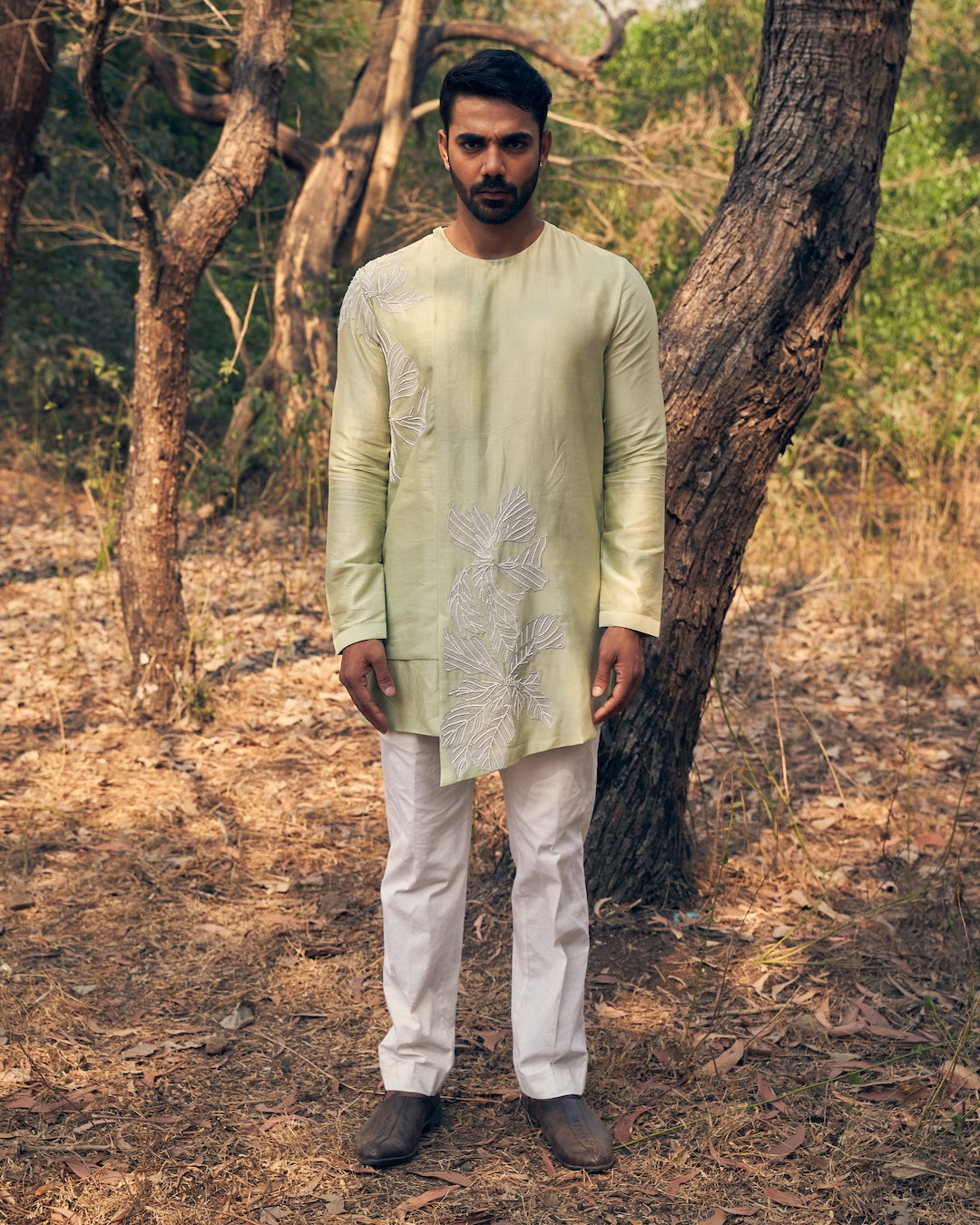 Asymmetric Floral Kurta Set