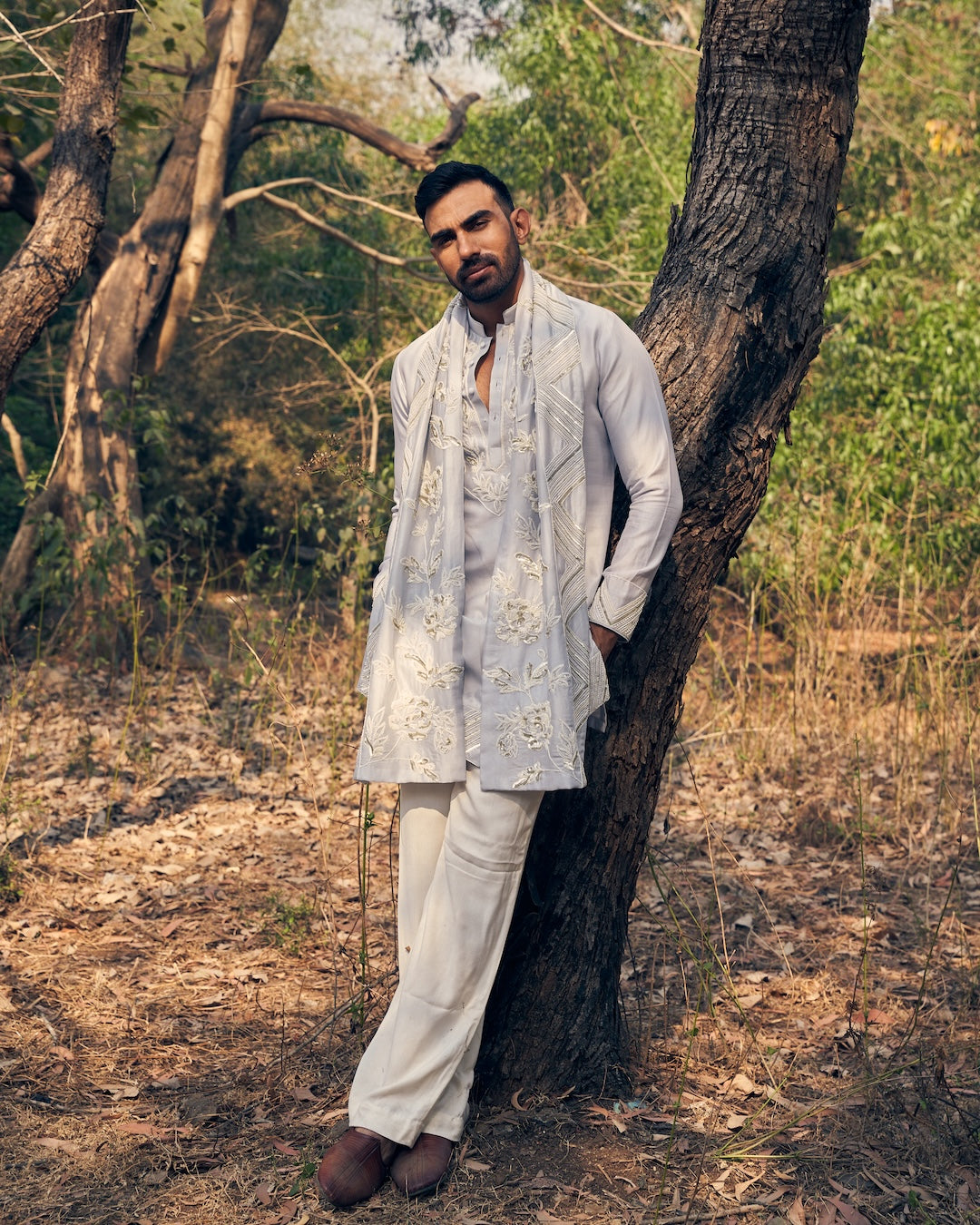 Ice Bath Kurta Stole Set