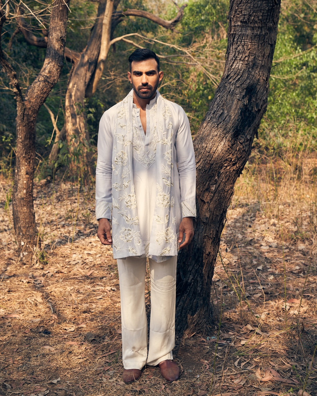 Ice Bath Kurta Stole Set