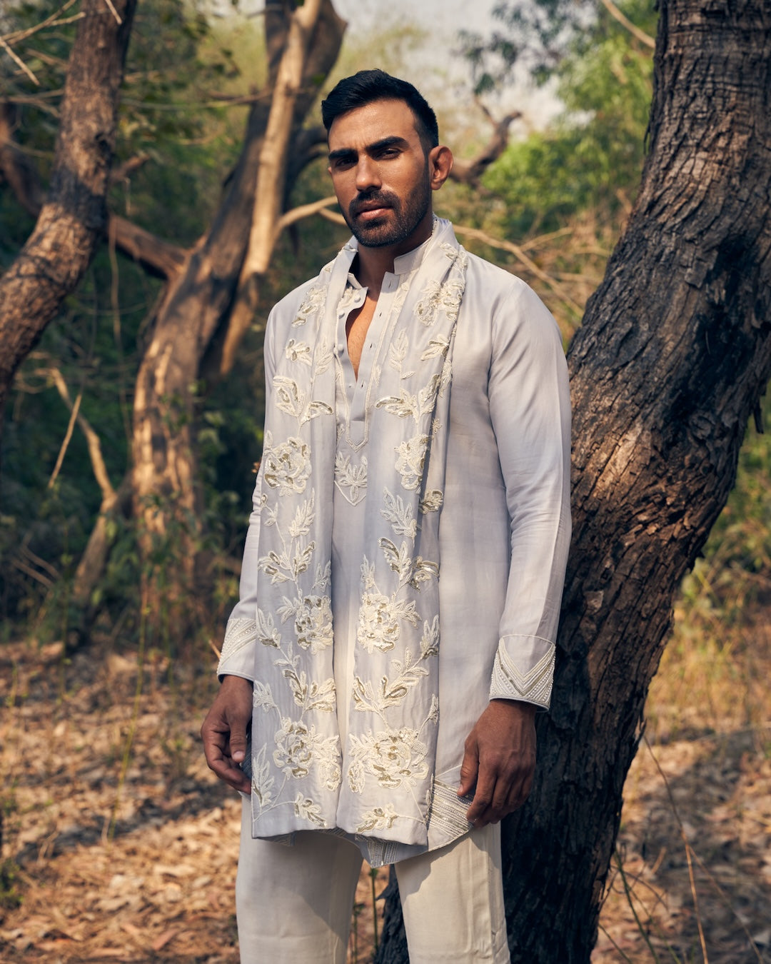 Ice Bath Kurta Stole Set