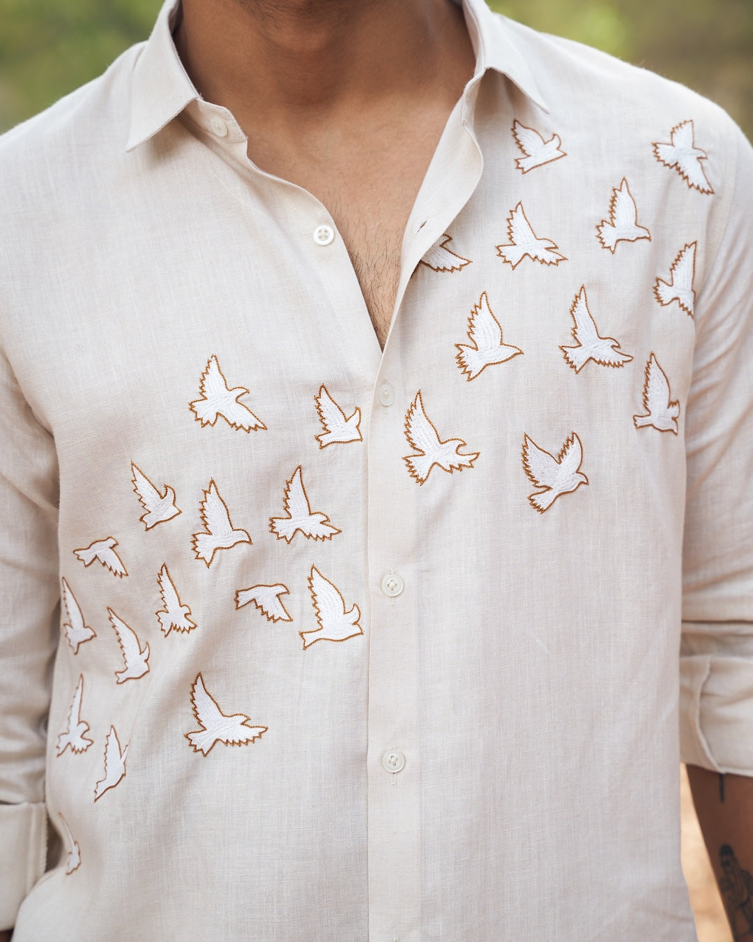 Birds Linen Shirt