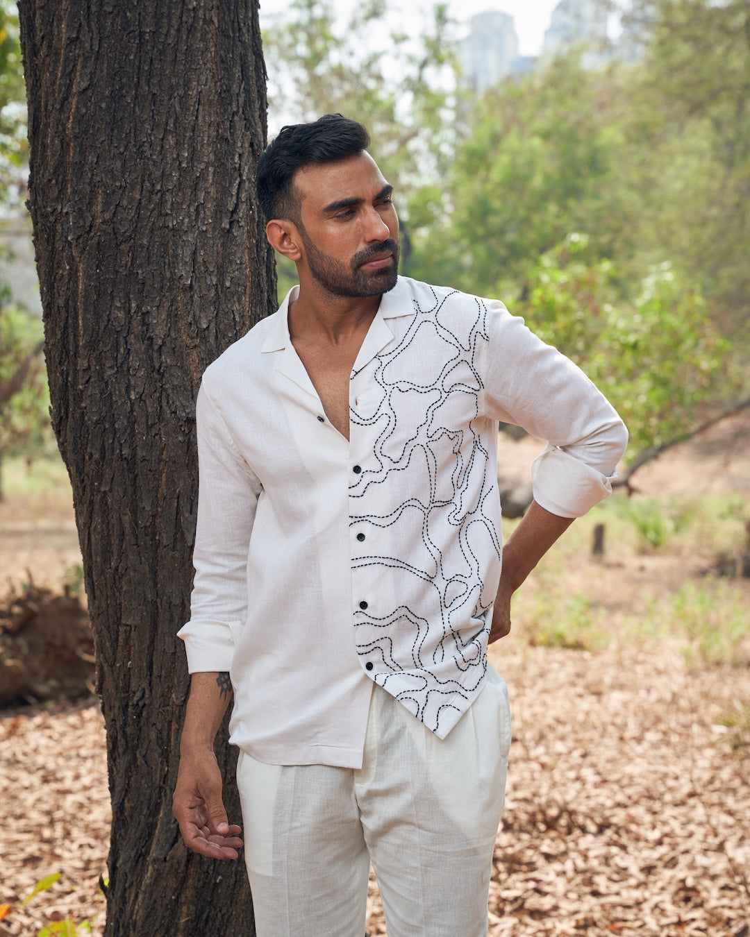 Half & Half Linen Shirt