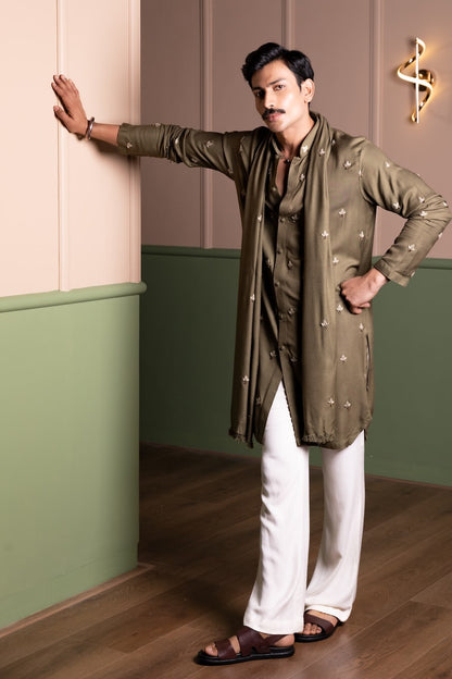 Lotus Kurta With Stole Set