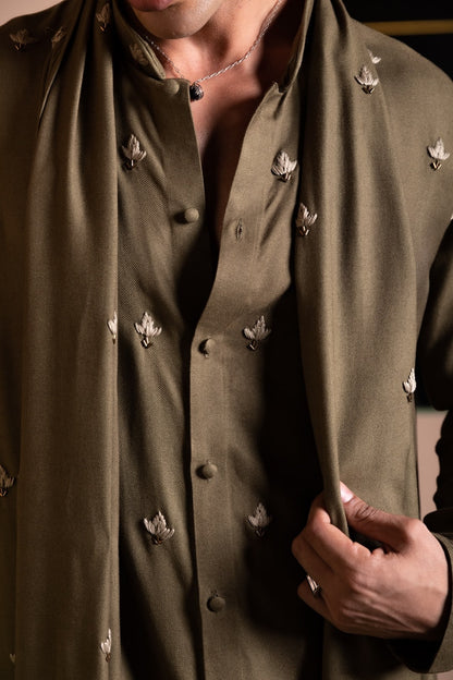 Lotus Kurta With Stole Set