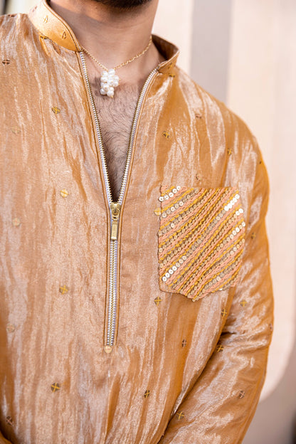 Tissue Pocket Kurta Set