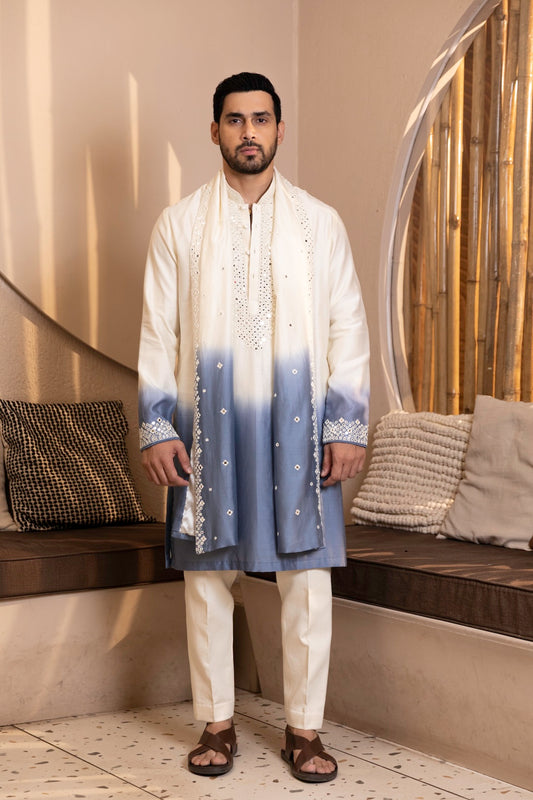 Sheesh Mahal Kurta with Stole Set