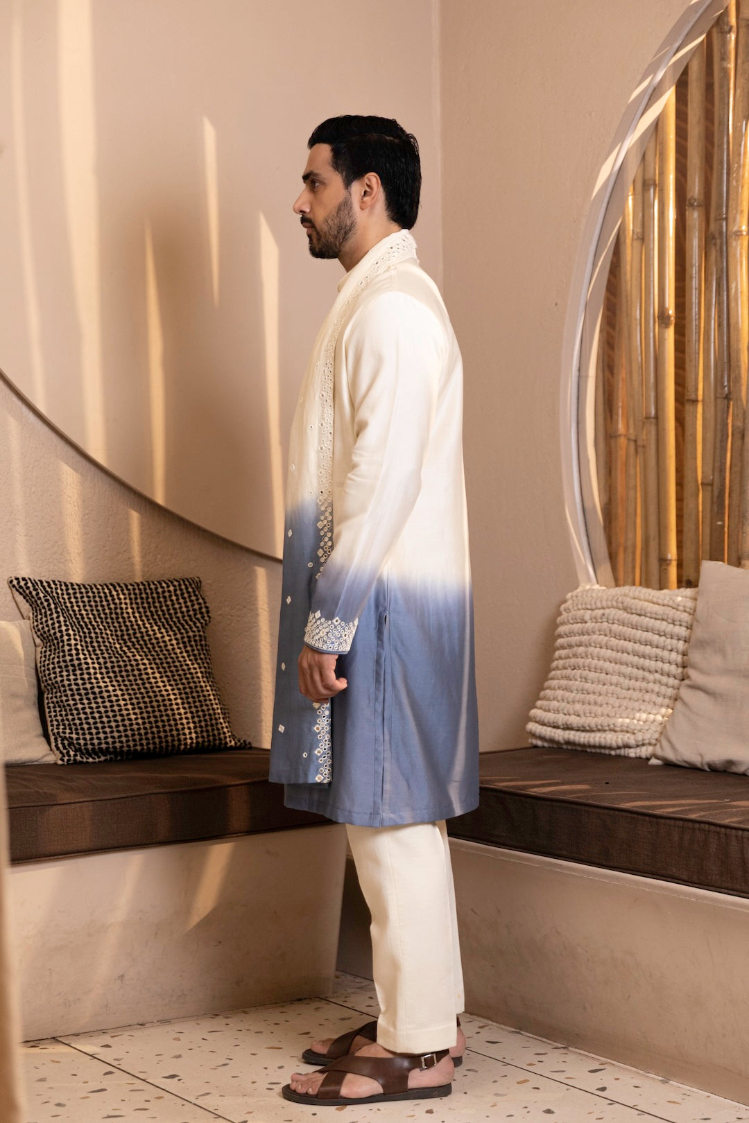 Sheesh Mahal Kurta with Stole Set