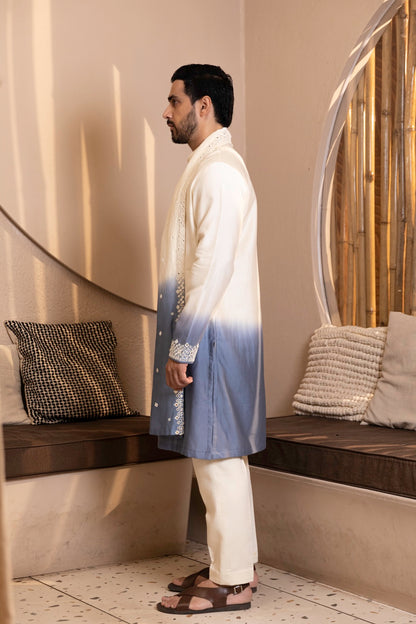 Sheesh Mahal Kurta with Stole Set