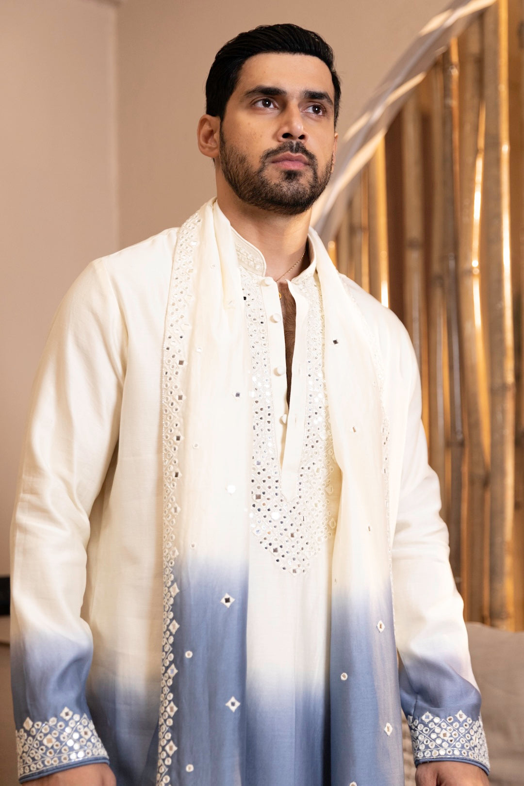 Sheesh Mahal Kurta with Stole Set