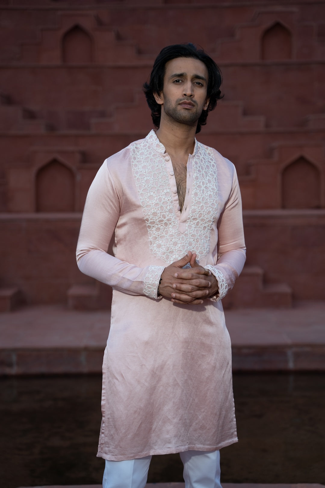 Powder Pink Kaleidoscope Kurta