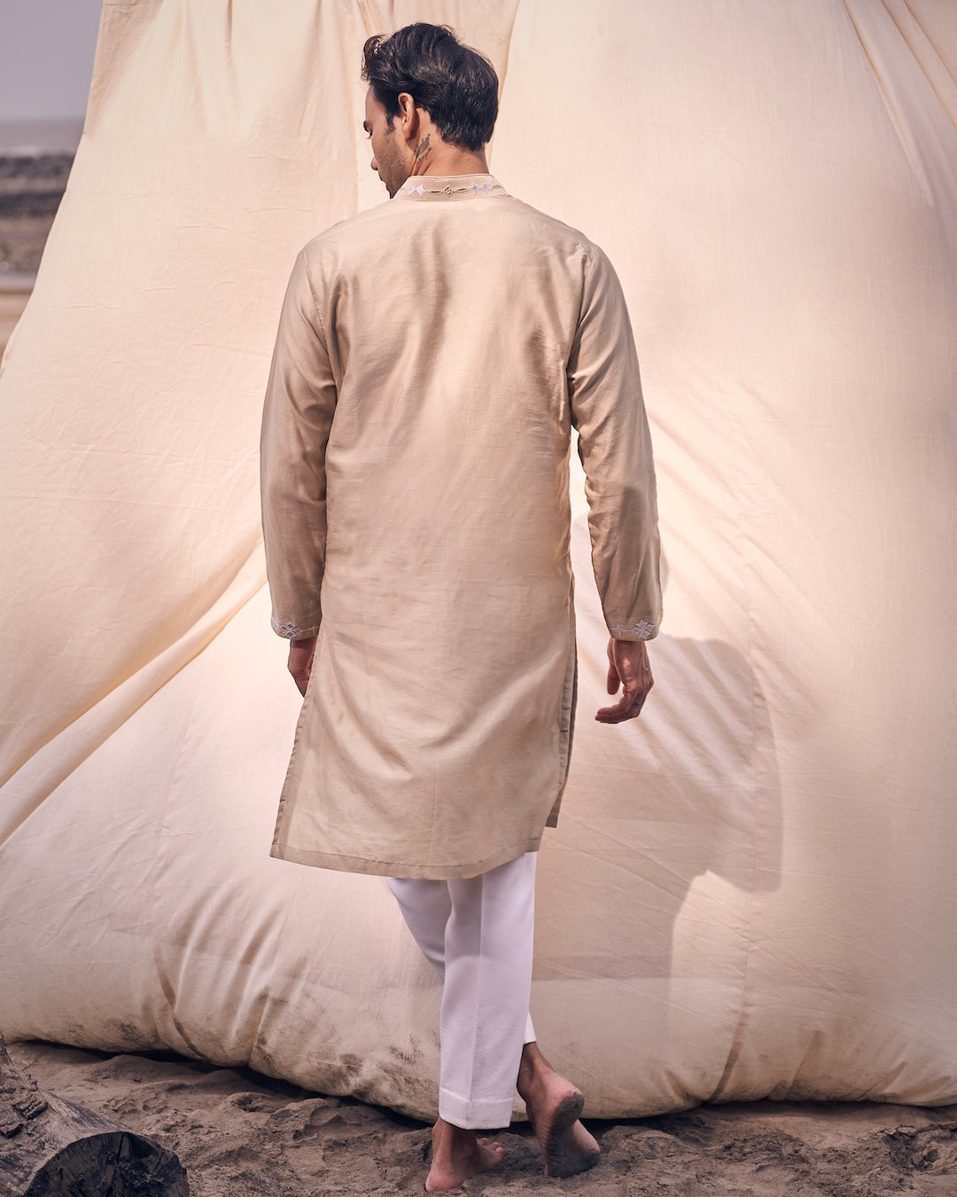 Leather Panel Kurta Set