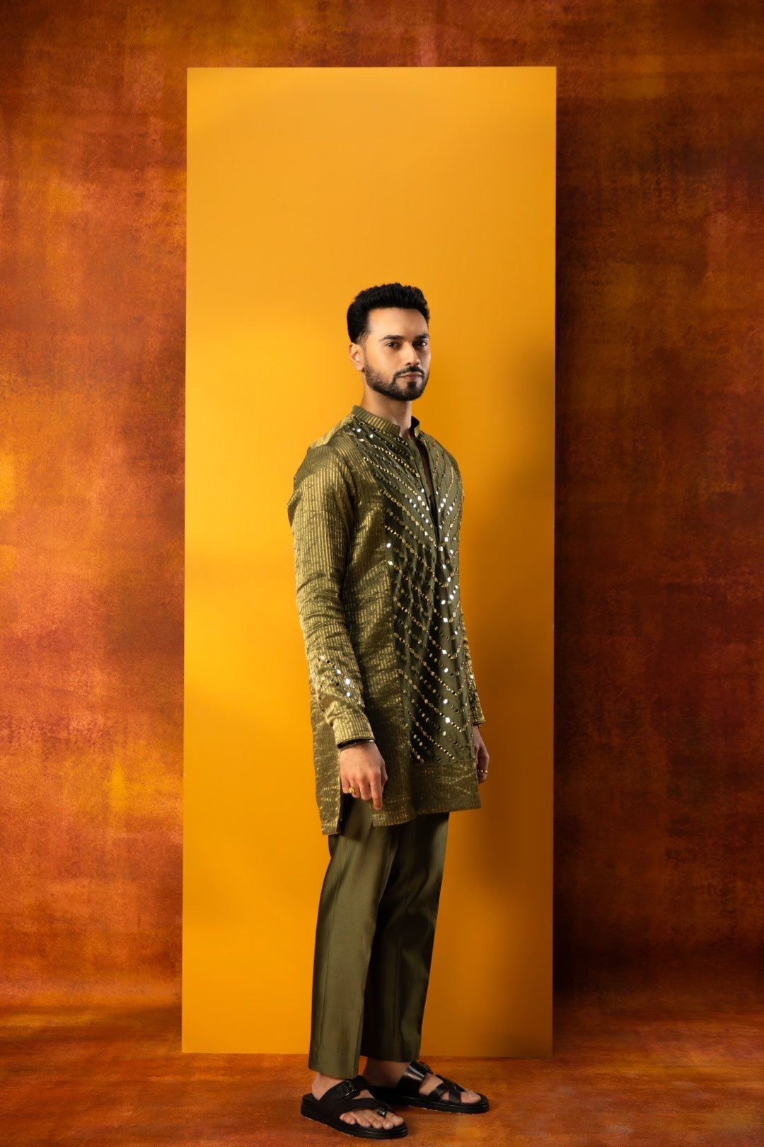 Chevron Banarasi Kurta Set