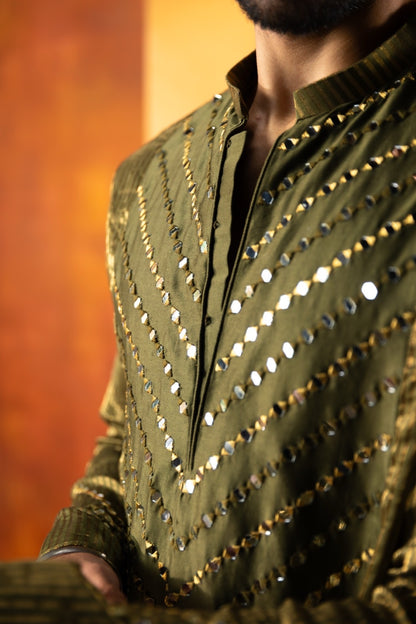 Chevron Banarasi Kurta Set